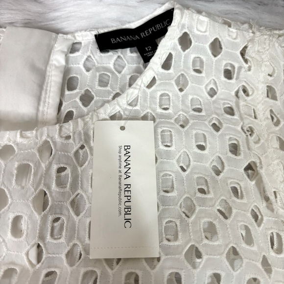 NWT Banana Republic White Eyelet Dress - Picture 9 of 12